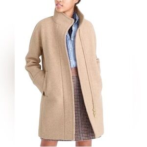 J. crew Cocoon Coat Jacket Tan Brown Italian Stadium Cloth Wool size 6